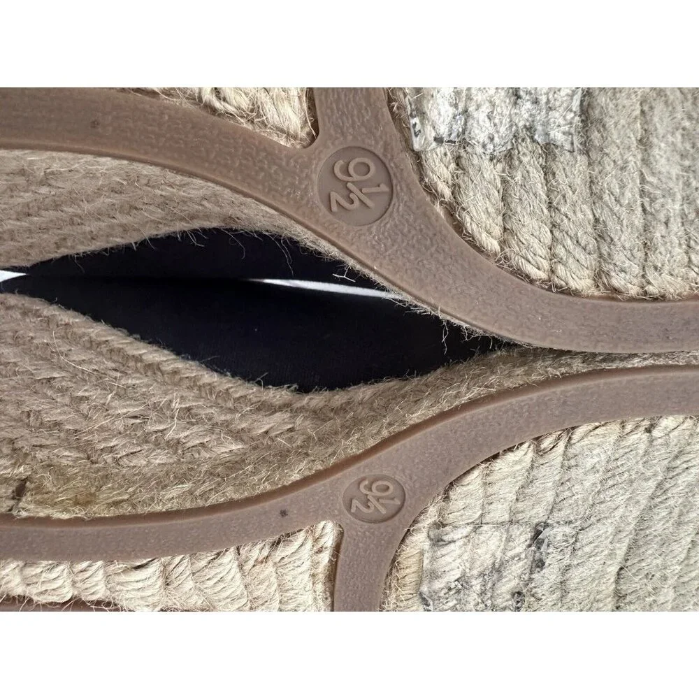 J.‎ Crew Seville Women's Navy Blue Closed Toe Canvas Wedge Espadrille Shoes 9.5
